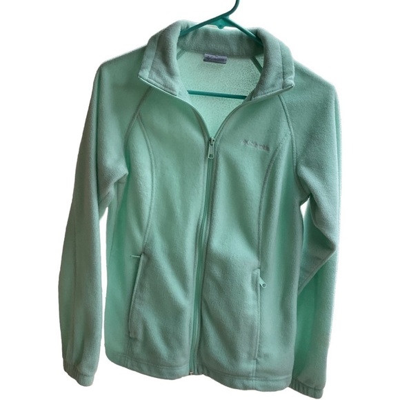 COLUMBIA FLEECE ZIPPER JACKET MINT GREEN SIZE S - Picture 1 of 6